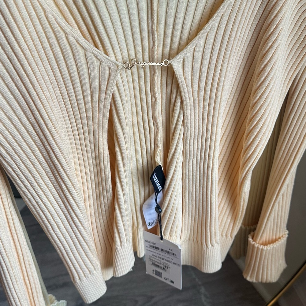 Jacquemus Creamy Yellow Ribbed Knit Top - Picture 3 of 5